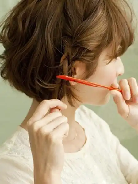 短发波波头怎么编甜美好看,简单编发图片,发型图片