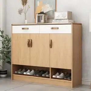 生态板免漆鞋柜现代简约家用门口阳台多层大容量实木环保收纳超薄