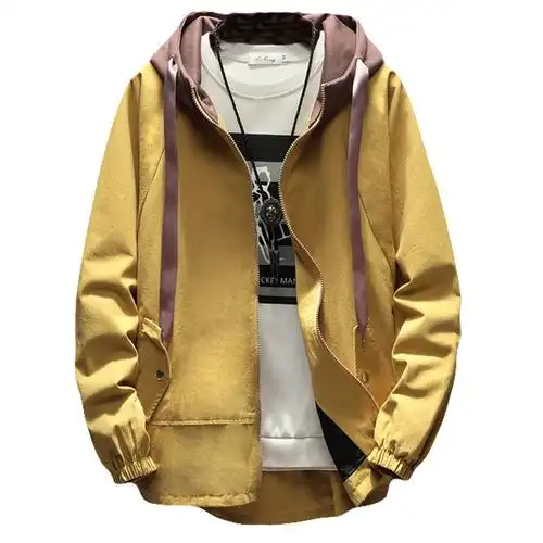 2018春季新款帅气连帽夹克衣服男士加肥大码休闲外套韩版潮流男装w616