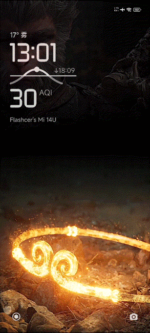 小米澎湃os2动态壁纸,设置成循环锁屏壁纸效果,如图所示:小米澎湃