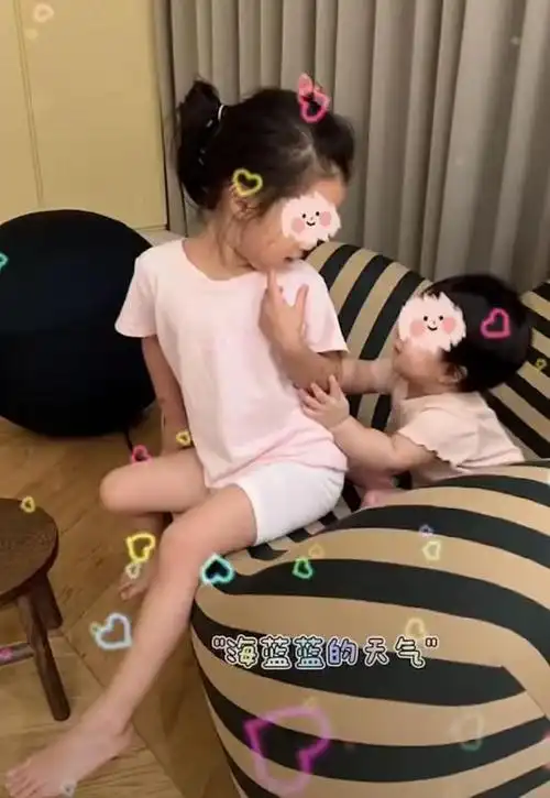 好爸爸陈赫晒与两女儿温馨合照半岁妹妹正脸曝光