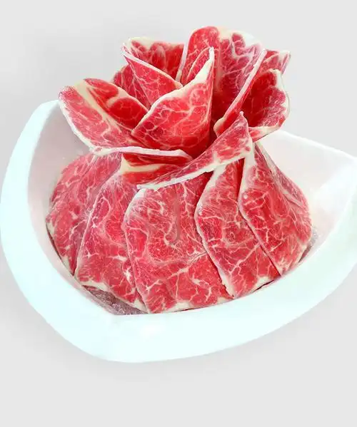 西牛优选雪花牛肉片原切肥牛片新鲜烧烤火锅肥牛卷谷饲广纳力驰m3级