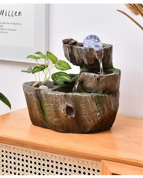 茶台摆件流水假山流水摆件循环风水球室内桌面小型喷泉水景客厅茶台生