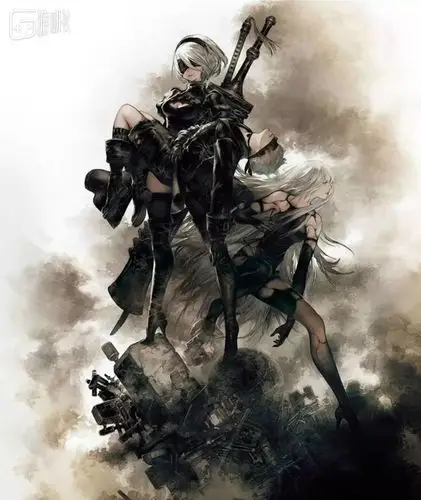 吉田明彦为《尼尔:机械纪元》所做的封面设计原画