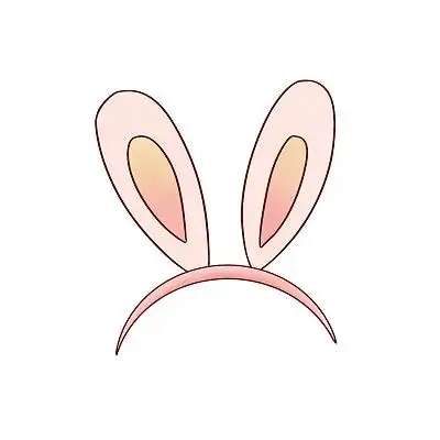 卡通手绘可爱粉色兔耳朵原创插画素材兔耳朵元素