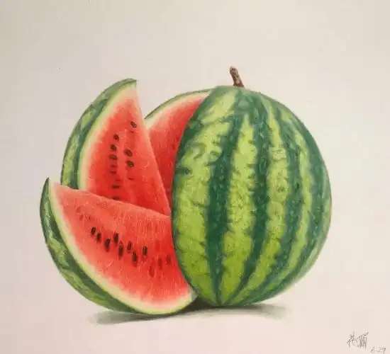 来个消夏必吃水果!彩铅西瓜