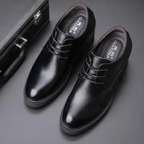 增高高纳皮鞋10cm商务务正男士高跟鞋12cm厚底正装皮鞋