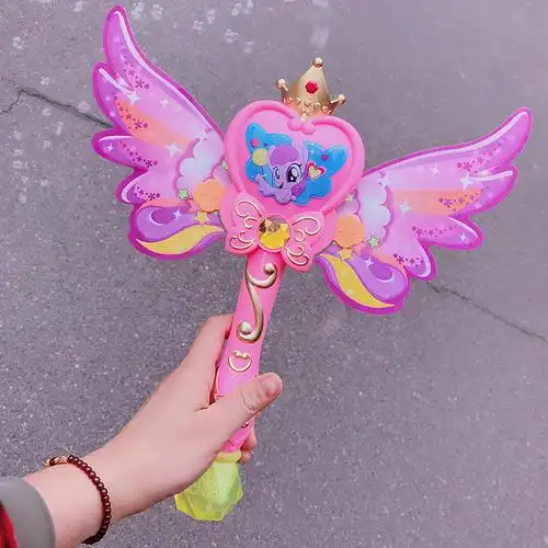 儿童电动吹泡泡机玩具少女心抖音网红同款神器仙女魔法棒枪全自动