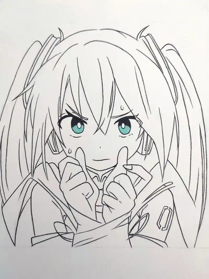 画一个初音 #初音未来