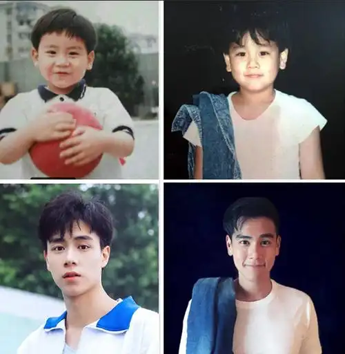 话说他被称为翻版彭于晏不是没有道理的啊,瞧瞧两人童年对比照胡一天