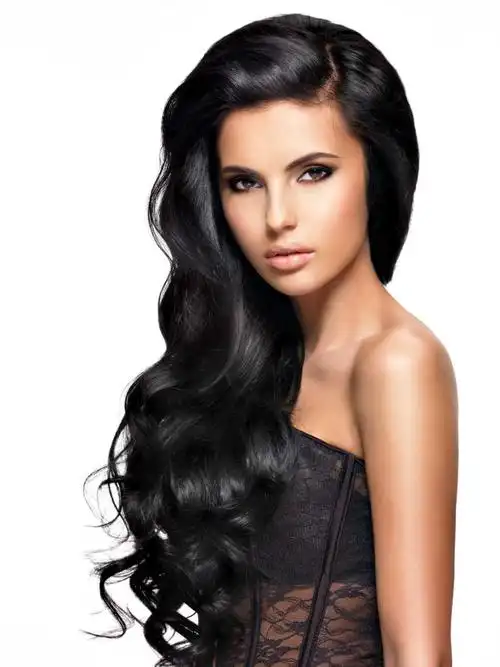 美丽的黑发女人黑头发长