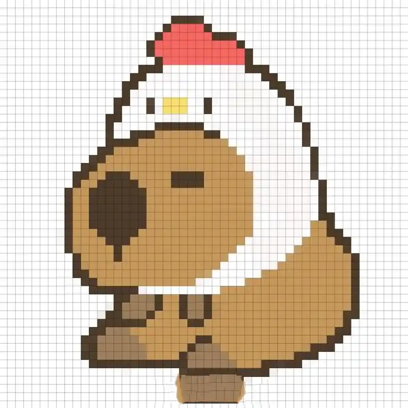 卡皮巴拉也太可爱了吧  我解锁像素风啦 找到了ipad画像素画的超简单