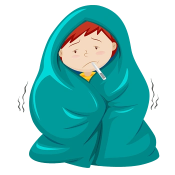 冷得发抖的小孩