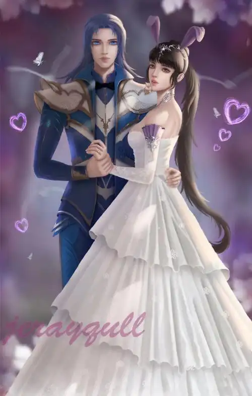 斗罗绝美婚纱照,"三舞"古典凤冠很惊艳,小舞的粉色嫁衣太绝了