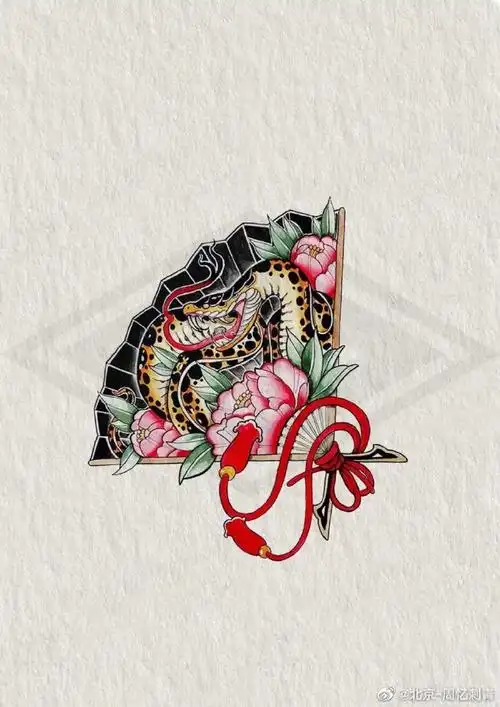 今日纹身素材分享日本扇子#纹身设计##纹身分享##北京周忆刺青##北京