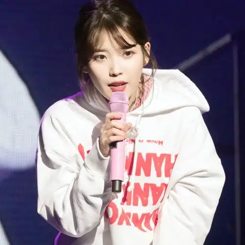 iu宽松外套套头chic长袖印花字母连帽上衣卫衣