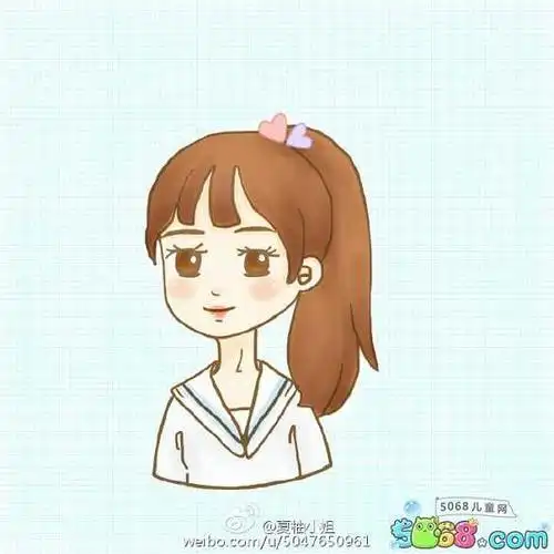 今天就给大家分享一个可爱的q版卡通小女孩的画法扎着马尾辫一双大