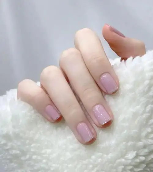 2022款最火奶芋紫法式短指甲美甲