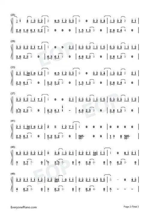 回到过去周杰伦双手简谱预览2