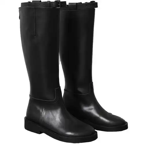 造原2020秋冬真皮帅气骑士高筒靴皮带扣长筒军靴时装靴