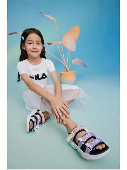 斐乐大童艺术凉鞋人鱼紫人鱼紫配