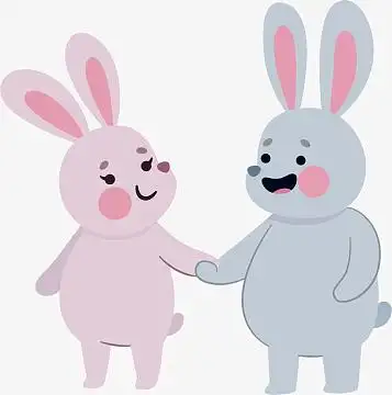 矢量图秀恩爱的小兔子