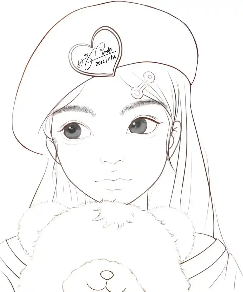 女生头像,暖色系!开始画下其他风格,甜甜的大眼睛女孩#pro - 抖音