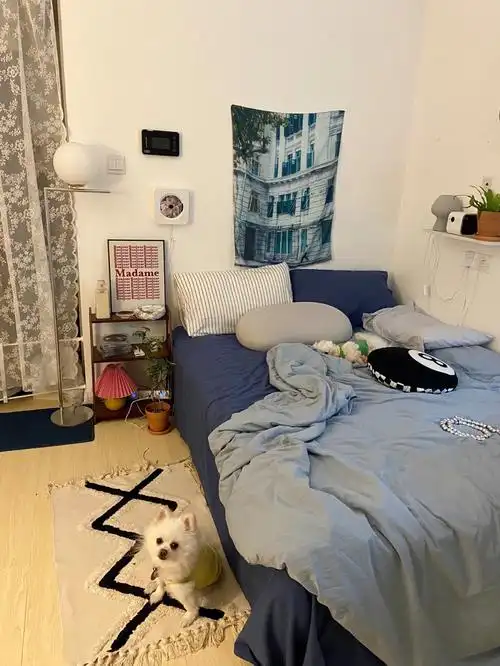 租房改造晚上的复古氛围感卧室