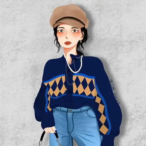 一组戴帽子头像绘画