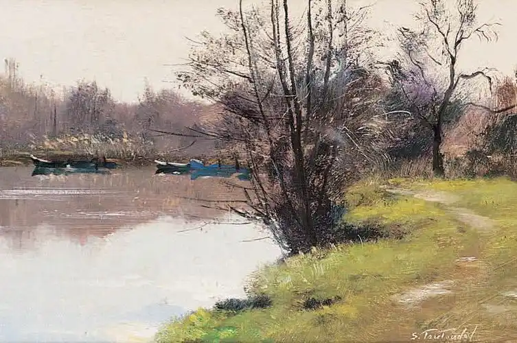 长横幅风景油画,俄罗斯画家谢尔盖·图图诺夫作品 - 绘画堂