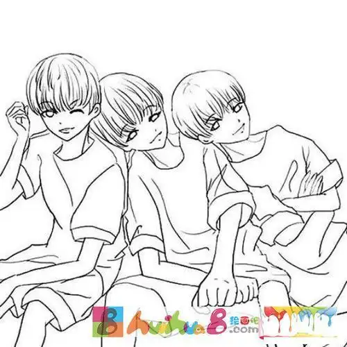 三小只简笔画q版