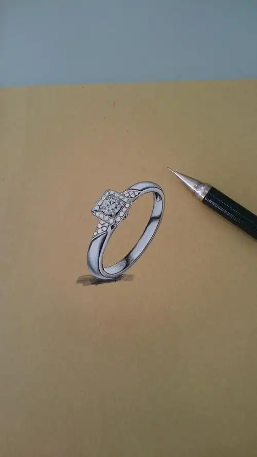 手绘钻石戒指