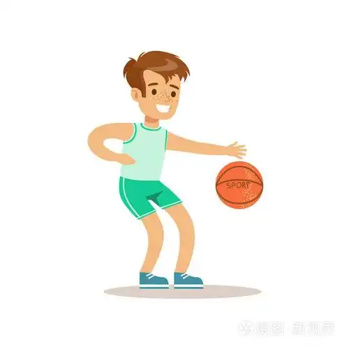 男孩在体育课打篮球,孩子练习不同的运动和体育活动