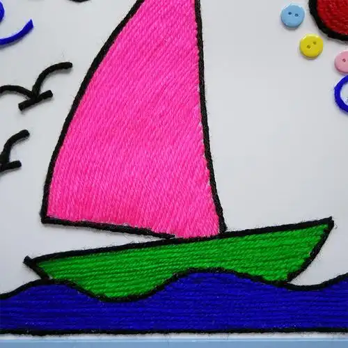 贴画益智a4帆船趣味亲子包亲子儿童材料幼儿园手工创意粘贴类