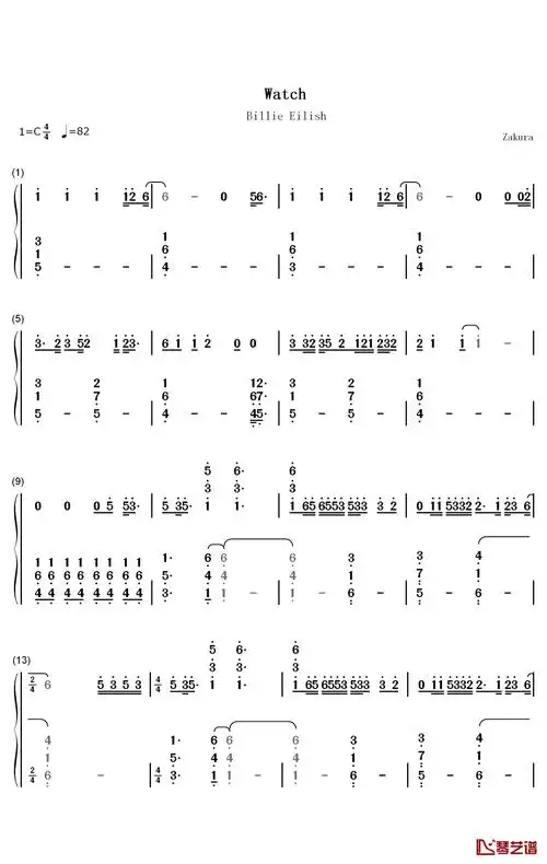 watch钢琴简谱歌词lips meet teeth and tonguemy heart skips eight