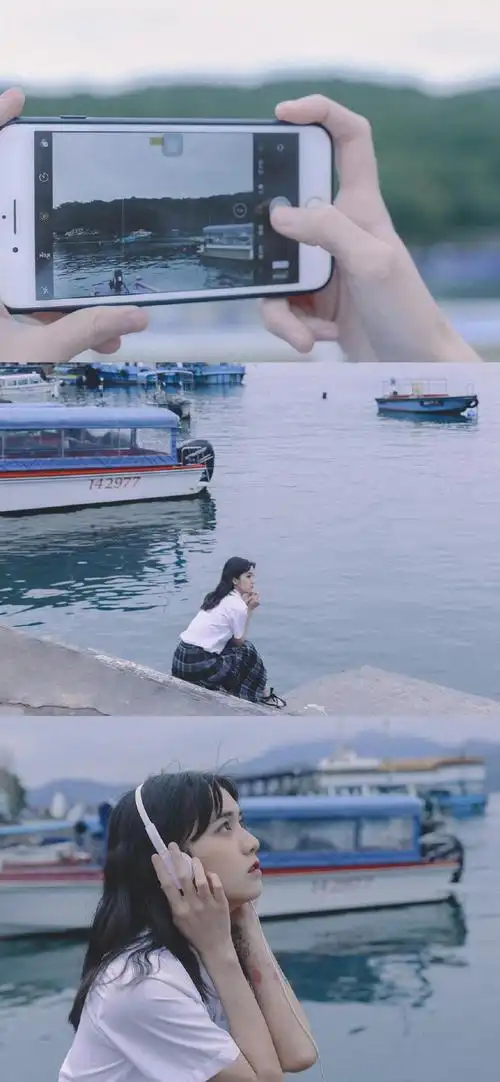 小清新少女拼接手机壁纸