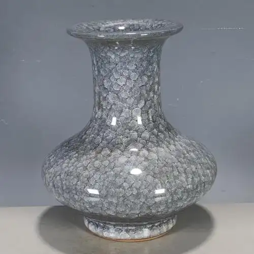 古玩杂项古董旧货官窑冰裂纹开片单色釉扁肚瓶收藏品老物件-阿里巴巴