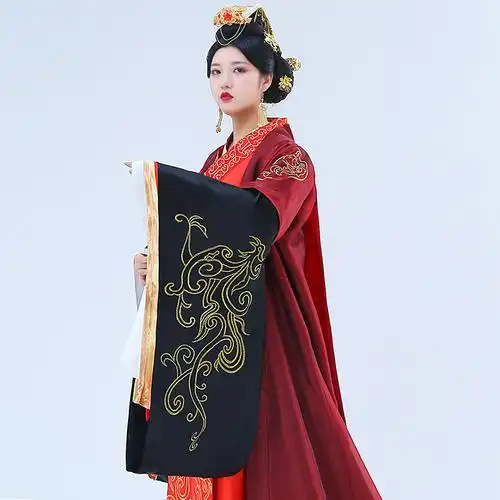 古装影视卫子夫同款皇后服汉服喜服拖尾喜服婚礼民族服装
