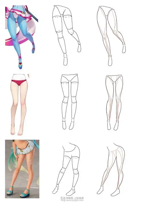 动漫插画基础——腿部结构练习