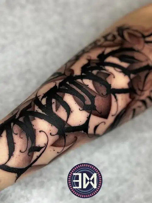 小臂外侧花体字作品_纹身图案手稿图片_大d的纹身作品集