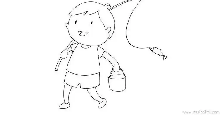 我想钓鱼简笔画