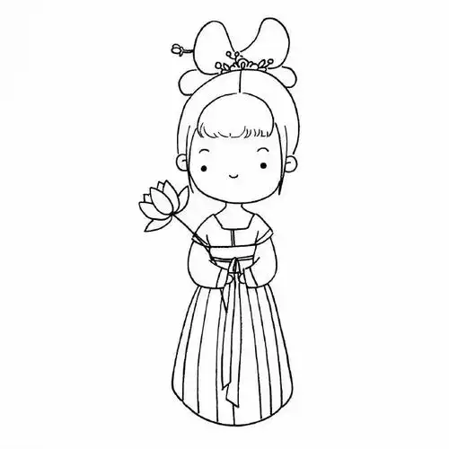 【简笔画教程】汉服小姑娘