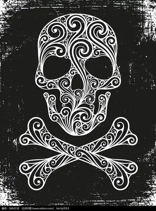 黑白花纹骷髅