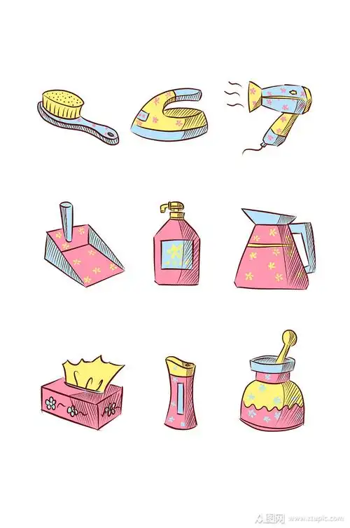 卡通简笔画生活用品