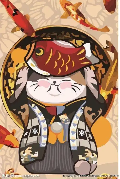 矢量日式招财猫日本猫