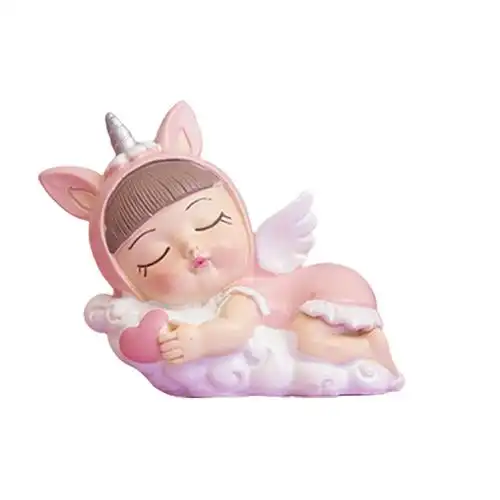 少女独角兽天使生日蛋糕装饰摆件儿童玩具卡通公仔情侣节日装扮用品