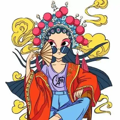 国粹京剧旦角卡通人物头像