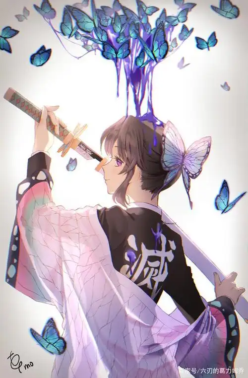 《鬼灭之刃》中"蝴蝶忍小姐姐"的神仙颜值专辑插画!