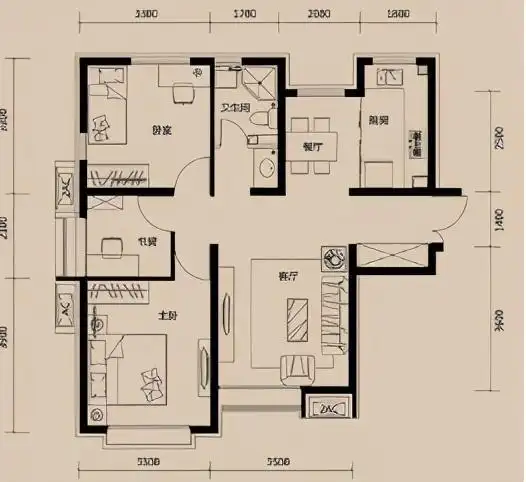 108平简约中式三居室,干净干练有思想的房子
