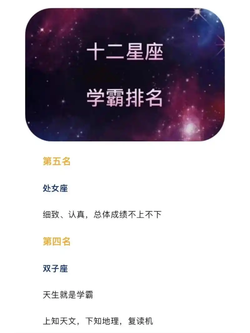 十二星座学霸排名 十二星座学霸排名 979797 第五名:处女座